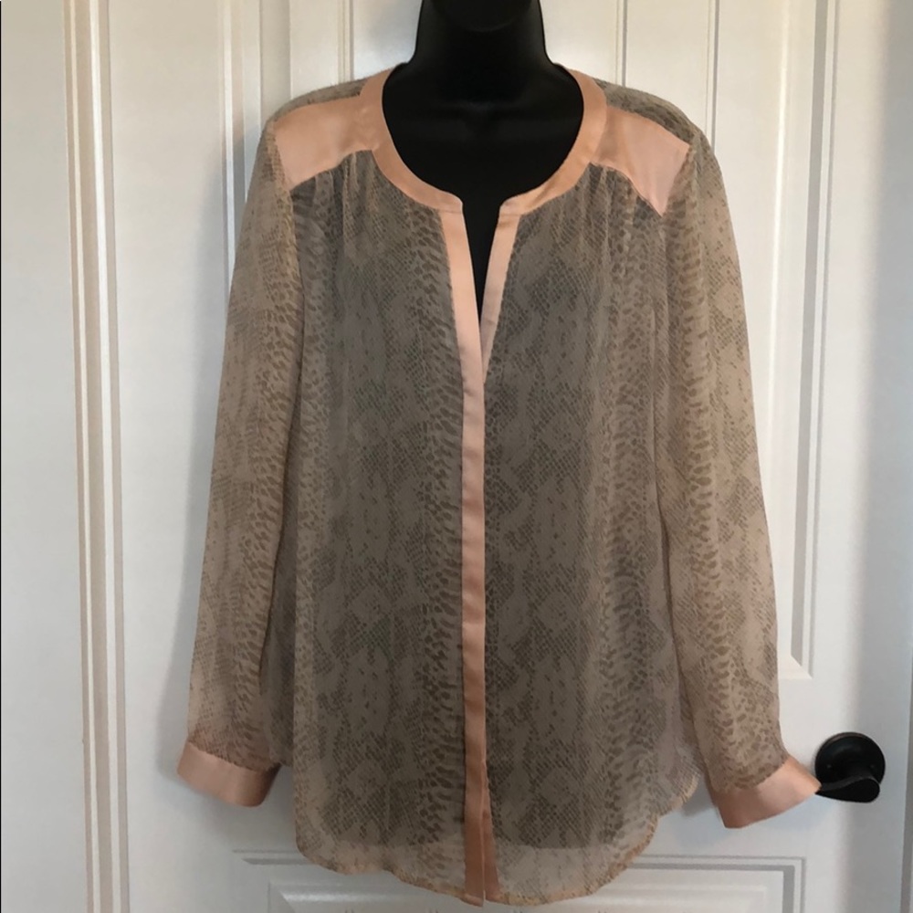 Light peach print blouse